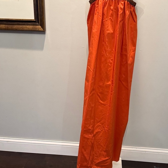 Forever 21 Vibrant Orange and Brown trim fall sundress NWOT S - Picture 4 of 11